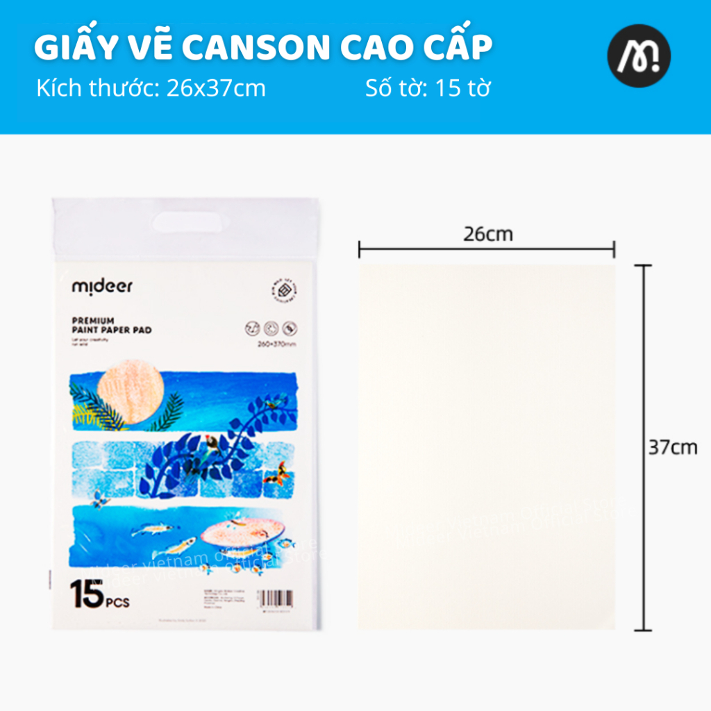 Giấy Vẽ A3 Cho Bé Mideer Premium Paint Paper Pad 3+