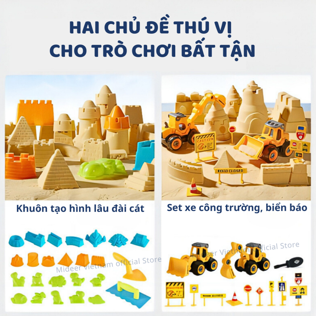 Cát Động Lực Kèm Khuôn Lâu Đài Mideer Magic Sand Play 3+