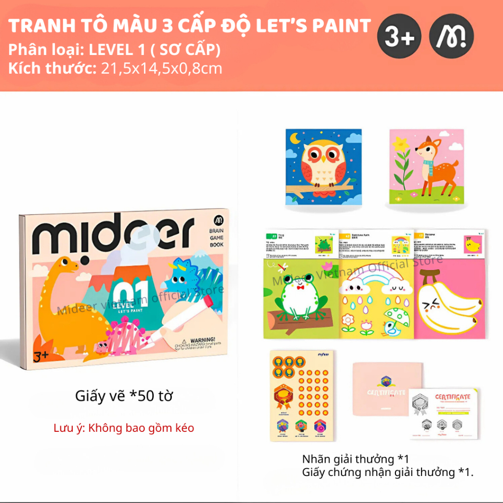 Tranh Tô Màu Sáng Tạo Level Up Brain Gamebook- Let's Paint Level 1