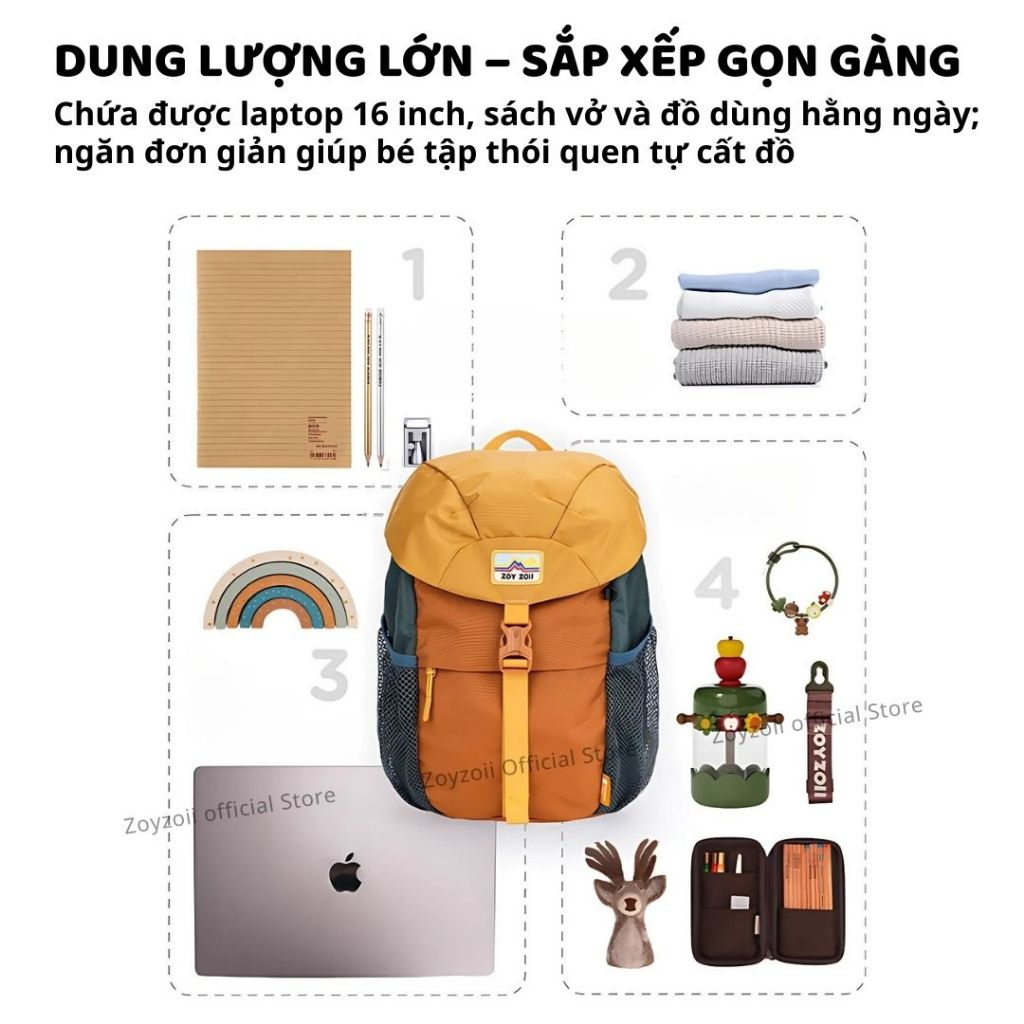 Balo Du Lịch Cho Bé Zoyzoii Natural Adventure Series B73 Màu Đỏ