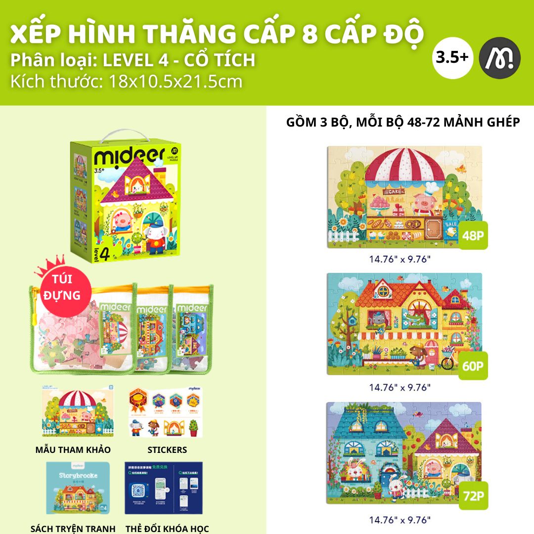 Đồ Chơi Xếp Hình Thăng Cấp Level Up Puzzle- Level 4 Fairy Tale Town 3+