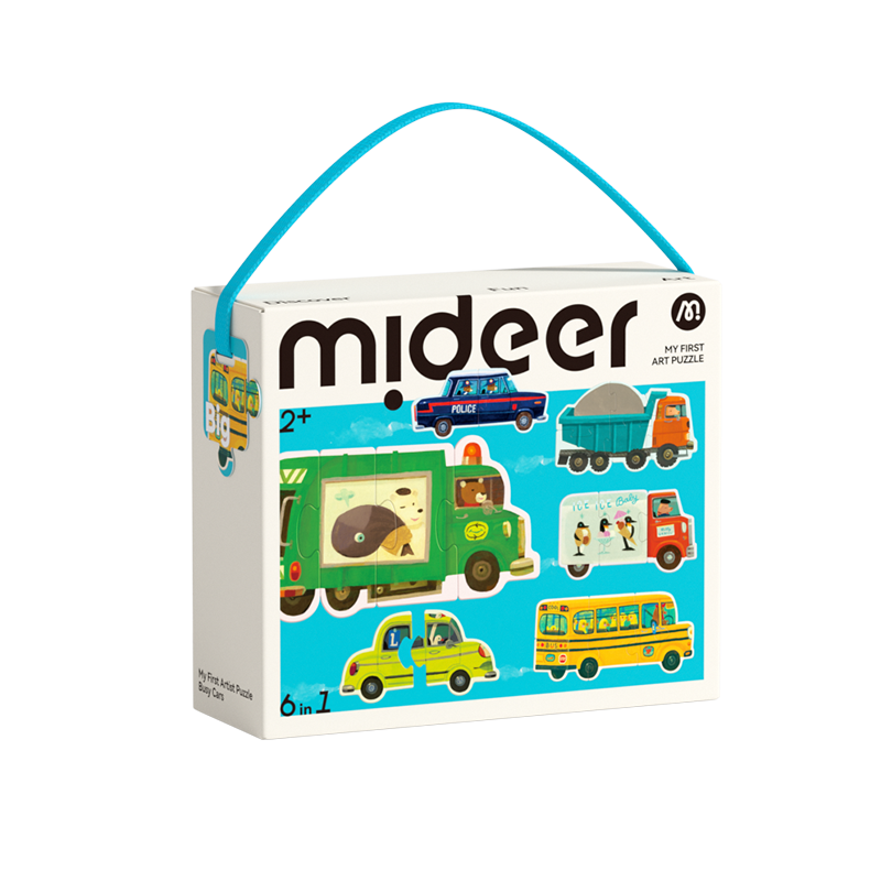 Đồ Chơi Ghép Hình Cho Bé Mideer My First Puzzle- Busy Cars 2+