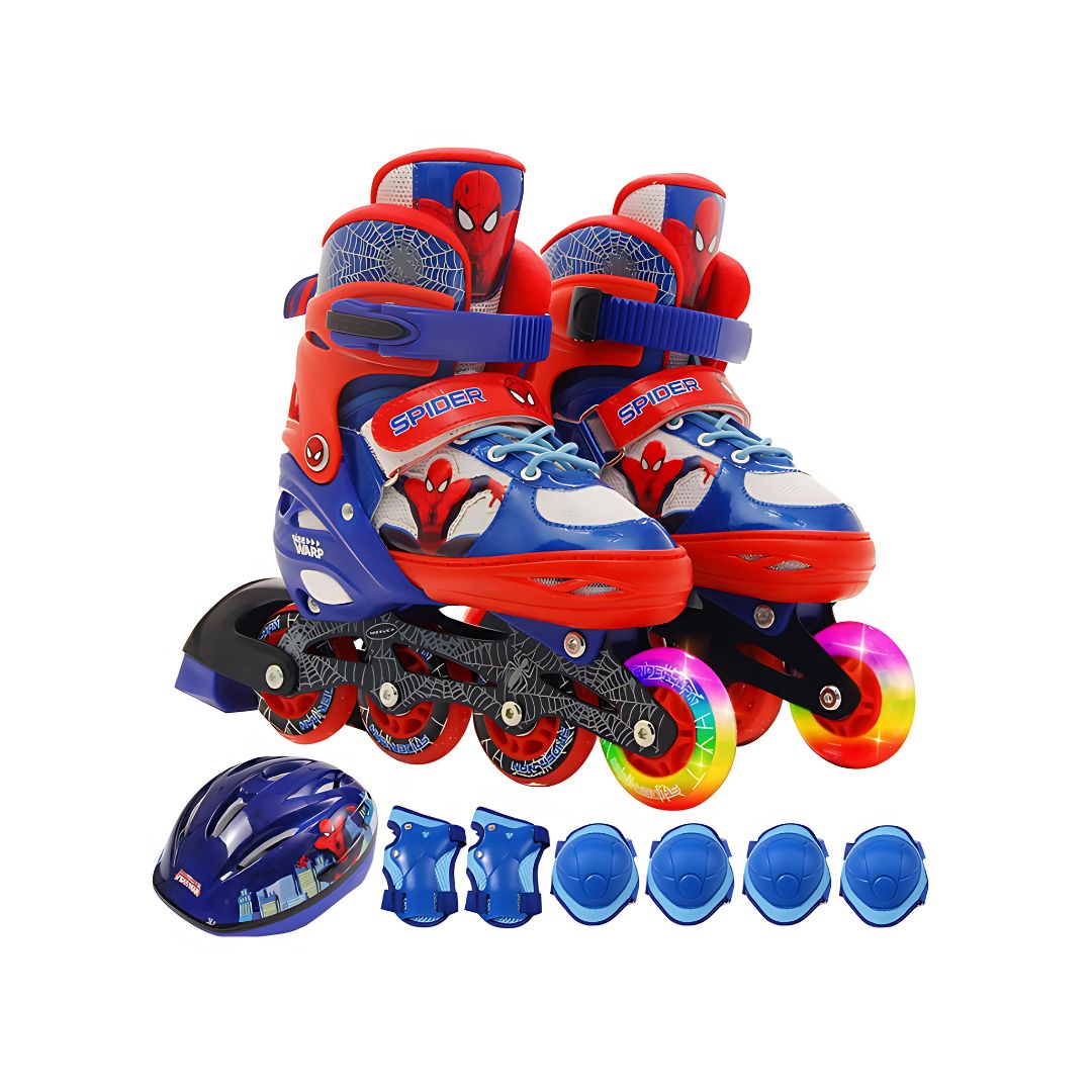 Giày Trượt Patin Trẻ Em Kèm Bảo Hộ Chính Hãng Spider Man, Disney, Marvel Size 35-38