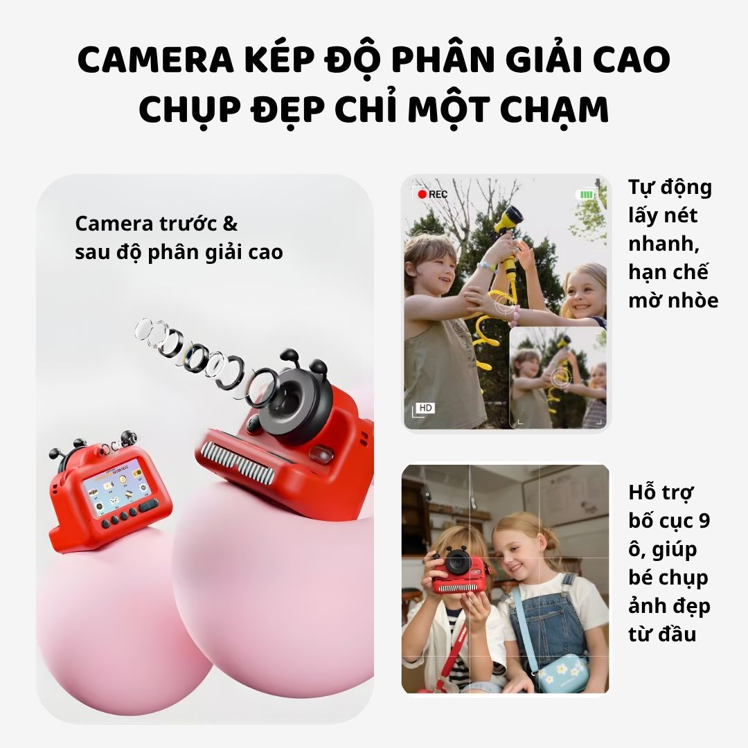 Máy Ảnh Mini Chụp Lấy Liền Cho Bé Zoyzoii Kids Instant Camera E29- White