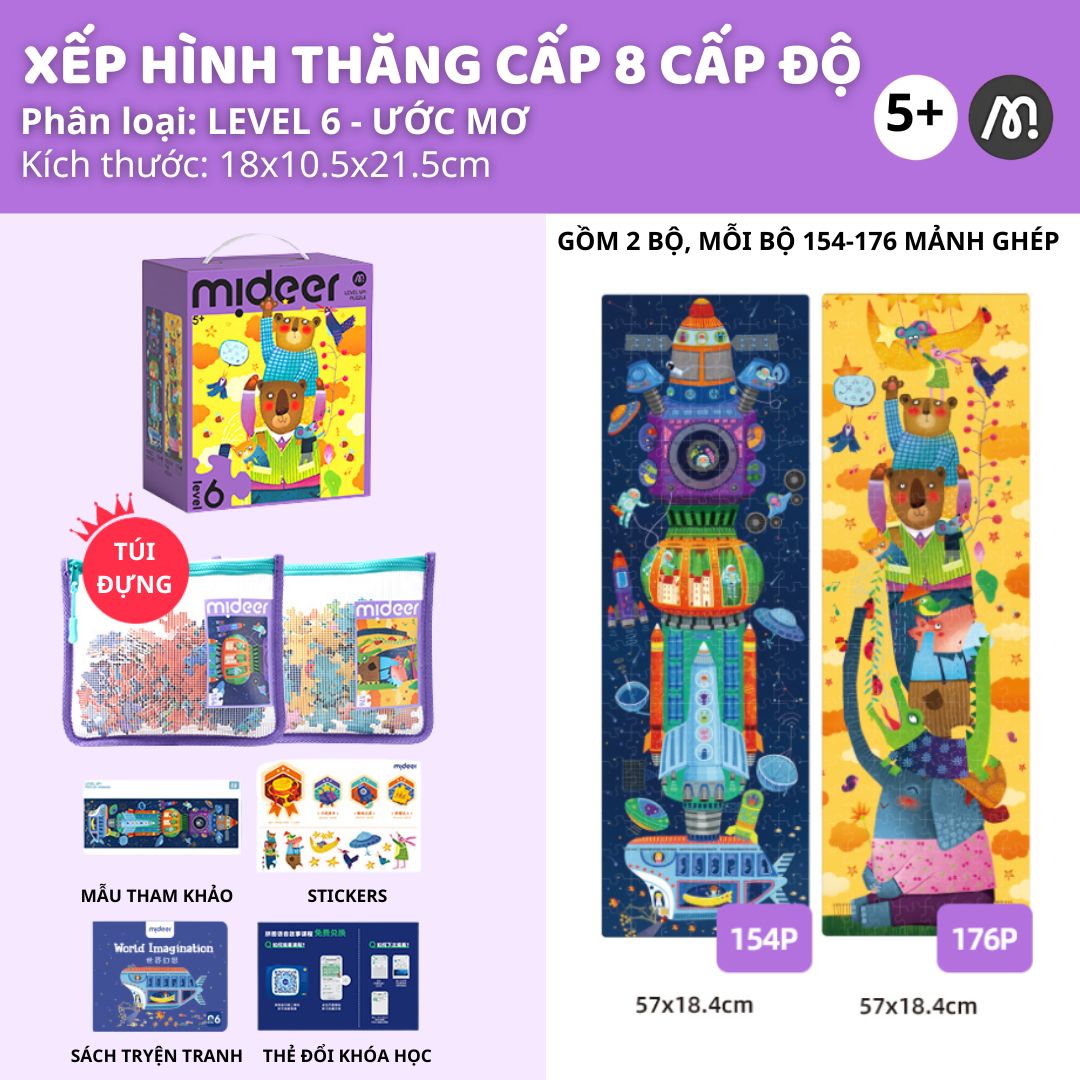 Đồ Chơi Xếp Hình Thăng Cấp Level Up Puzzle- Level 6 Imaginary World 5+