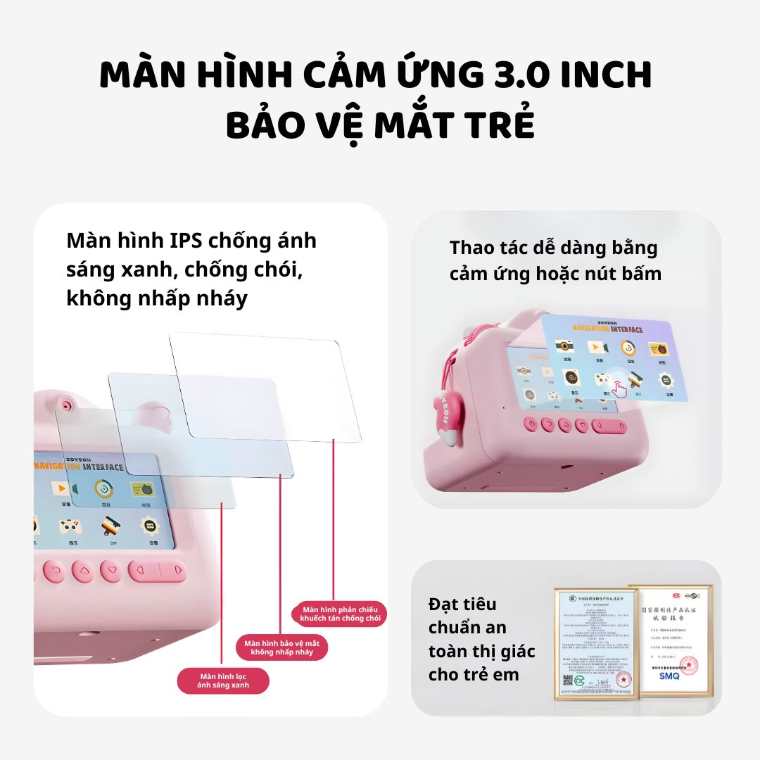 Máy Ảnh Mini Chụp Lấy Liền Cho Bé Zoyzoii Kids Instant Camera E29- Red