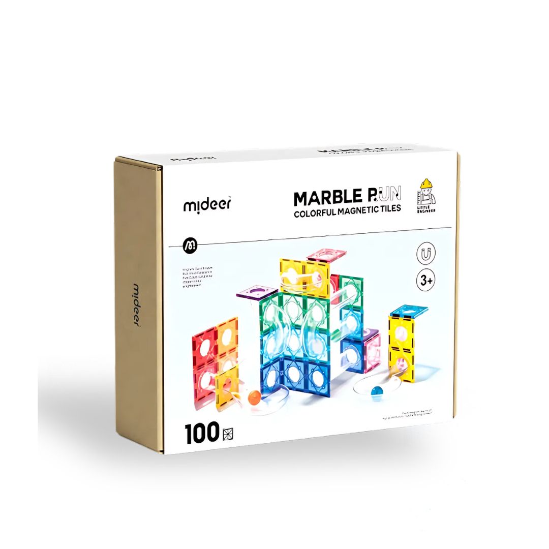 Đồ Chơi Xếp Hình Nam Châm Đường Bóng Mideer Colorful Magnetic Tiles- Marble Run 100 Chi Tiết 3+