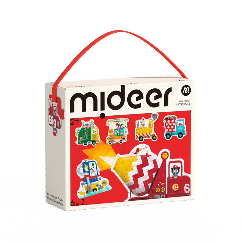 Đồ Chơi Ghép Hình Cho Bé Mideer My First Puzzle- Construction Vehicles 2+
