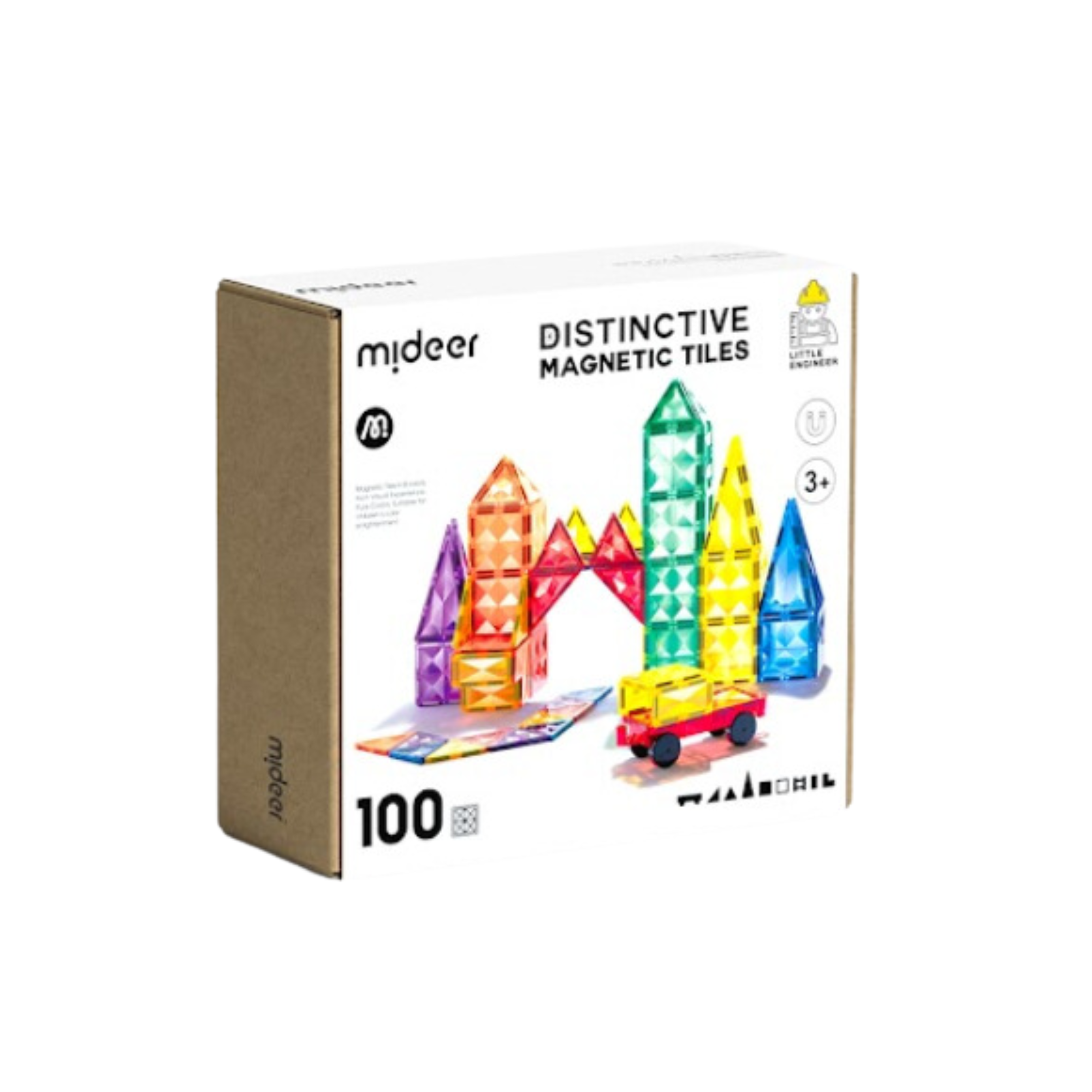Đồ Chơi Xếp Hình Nam Châm Cho Bé Mideer Colorful Magnetic Tiles 100 Chi Tiết 3+