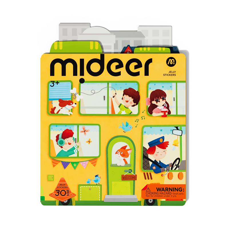 Đồ Chơi Sticker Dán Dùng Nhiều Lần Mideer Reusable Jelly Sticker Set- The Bustling Traffic 3+