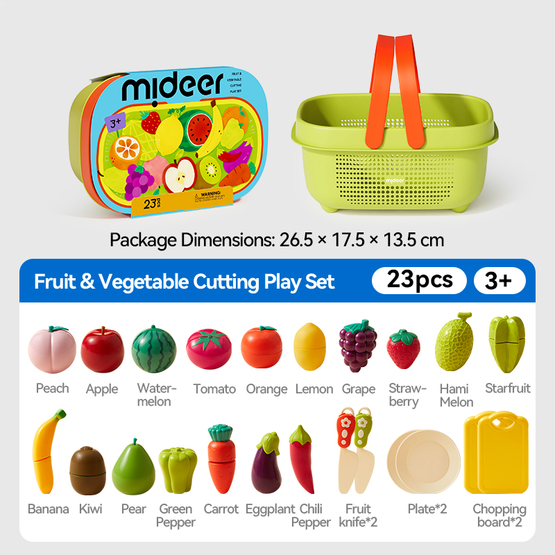 Đồ Chơi Cắt Hoa Quả Rau Củ Mideer Fruit & Vegetable Cutting Play 3+