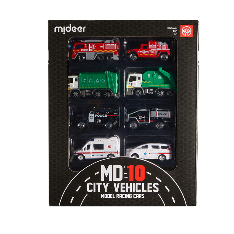 Đồ Chơi Mô Hình Ô Tô Hợp Kim 10 Xe Mideer City Vehicles 3+