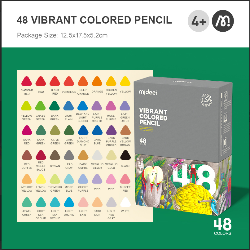 Bút Chì Màu Cho Bé 48 Màu Mideer Vibrant Colored Pencil 3+