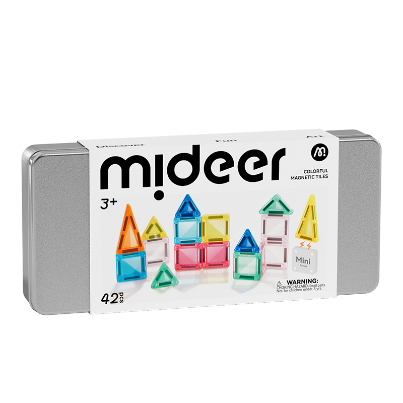 Đồ Chơi Xếp Hình Nam Châm Mini Mideer Colorful Magnetic Tiles 42 Chi Tiết 3+