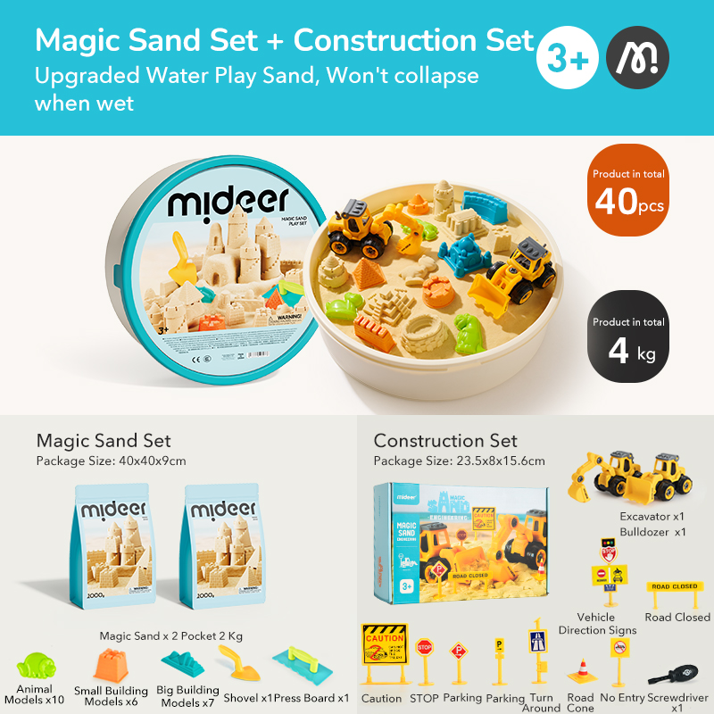 Cát Động Lực Kèm Khuôn Lâu Đài Mideer Magic Sand Play 3+