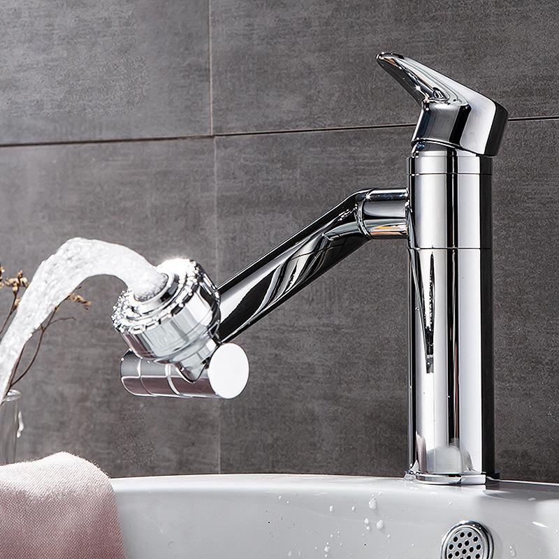 Vòi rửa mặt, vòi lavabo nóng lạnh cần xoay 360 2 chế độ nước GIORMANI SNL65 kèm đôi dây cấp nước inox