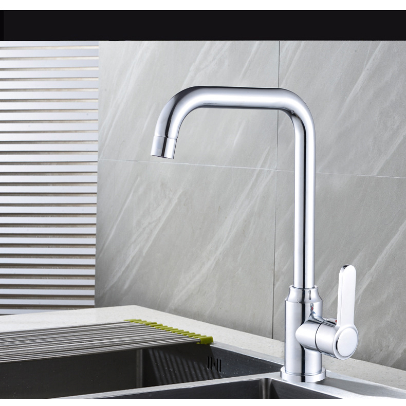 Vòi rửa bát, rửa chén cần vuông nóng lạnh inox 304 mạ crom bóng cao cấp GIORMANI VRB29 kèm dây cấp nước inox