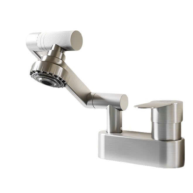Vòi rửa mặt, vòi lavabo nóng lạnh inox 304 cần xoay ổ bi 2 chế nước GIORMANI SNL59 kèm đôi dây cấp nước inox