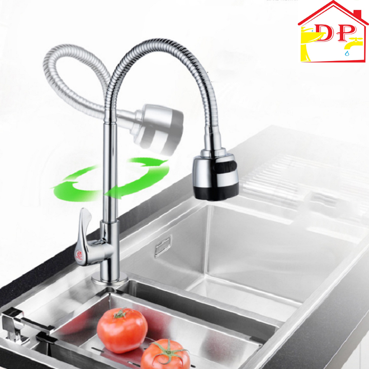 Vòi rửa bát, rửa chén lạnh cần mềm 2 chế độ nước VRB906 kèm dây cấp nước inox