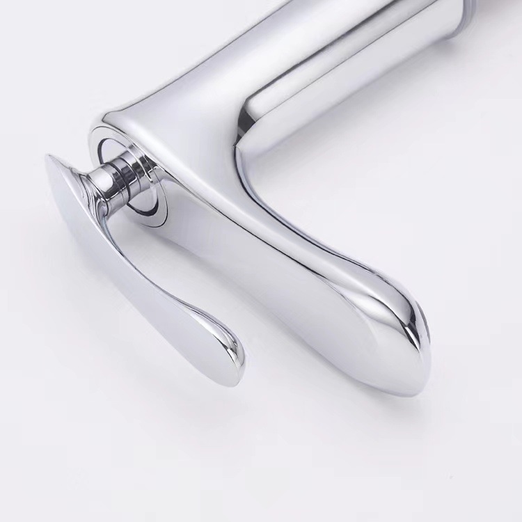 Vòi lavabo, vòi rửa mặt GIORMANI nóng lạnh lá liễu cao cấp SNL60 kèm đôi dây cấp inox