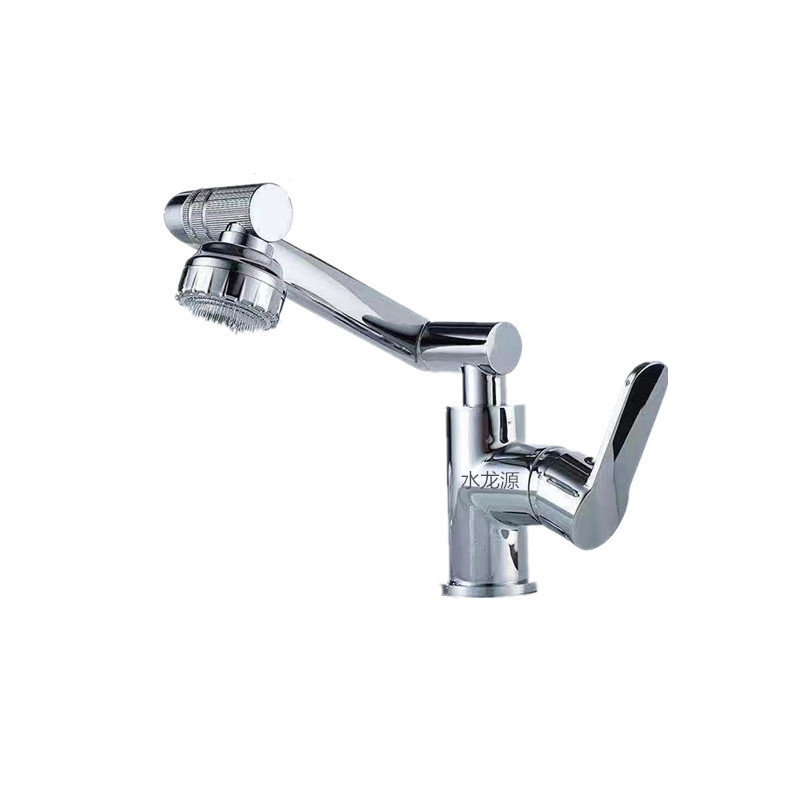 Vòi lavabo, vòi rửa mặt GIORMANI nóng lạnh cần xoay 360 độ SNL49 kèm đôi dây cấp inox