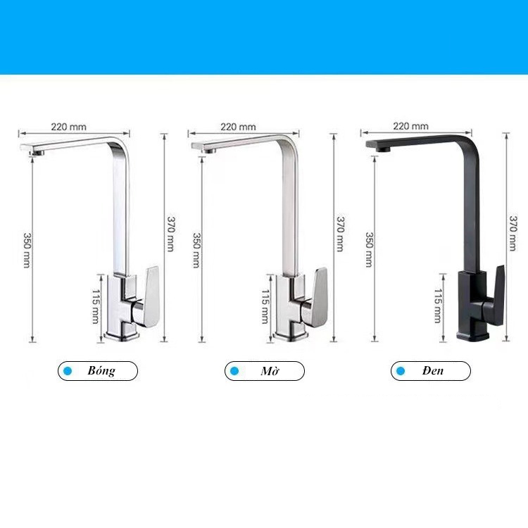 Vòi rửa bát, rửa chén nóng lạnh kiểu vuông GIORMANI VRB15 kèm dây cấp nước inox