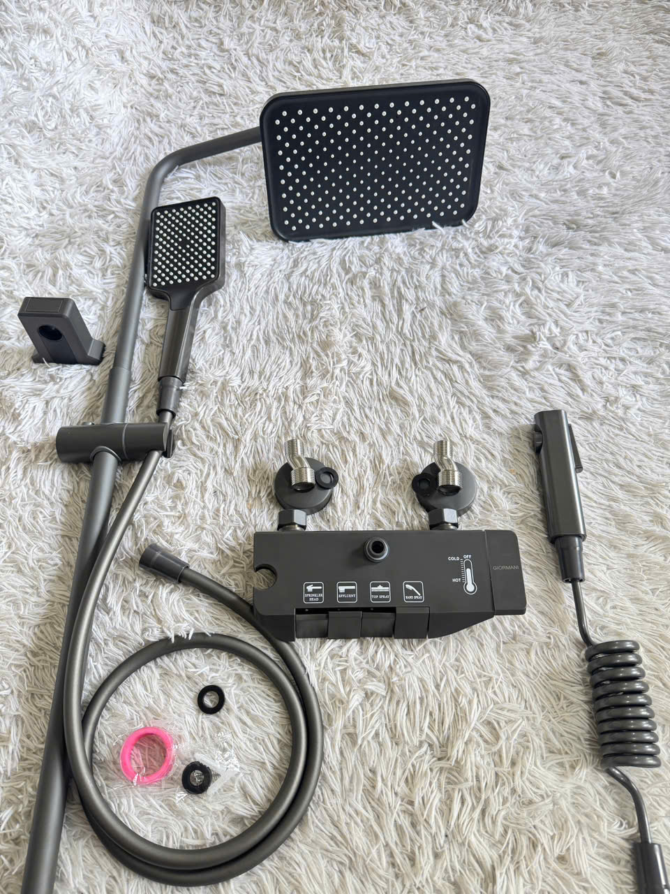 Bộ sen cây tắm phím đàn nóng lạnh mạ màu titan cao cấp GIORMANI SC38