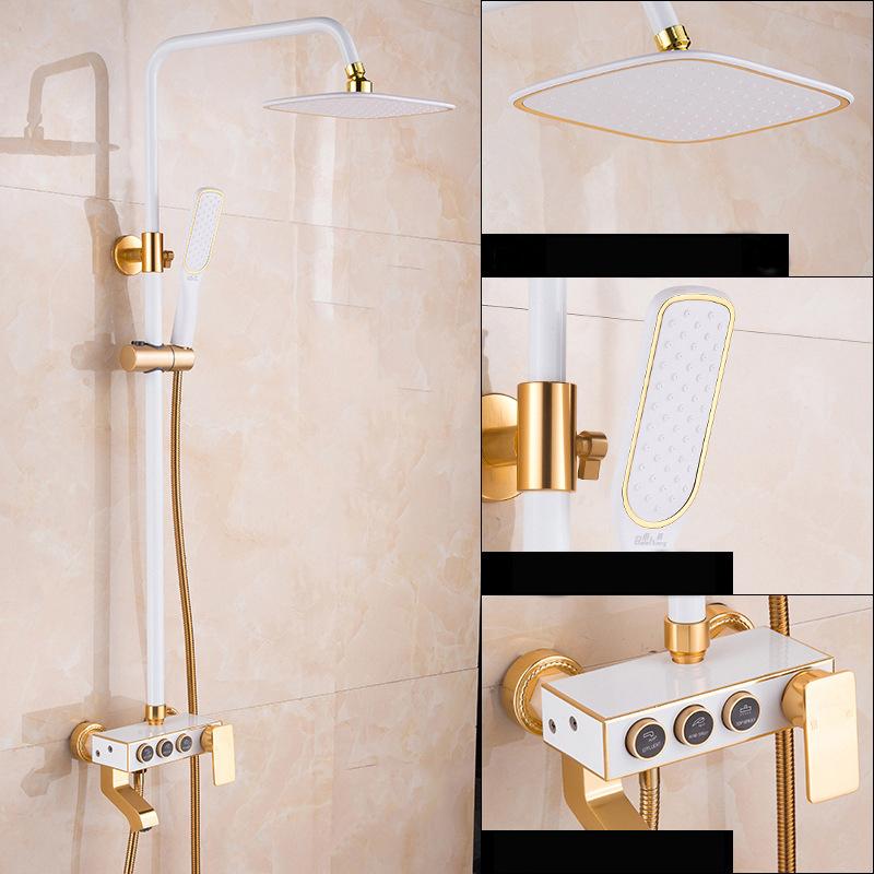 Bộ sen cây tắm nóng lạnh vàng trắng 3 nút cao cấp GIORMANI SC29