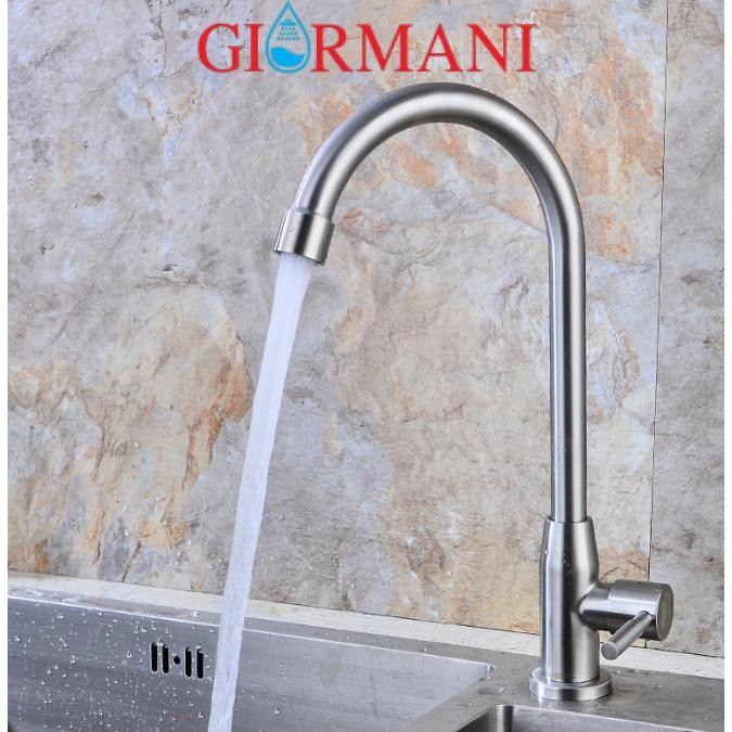 Vòi rửa bát, rửa chén lạnh inox 304 cao cấp VRB902 kèm dây cấp nước inox