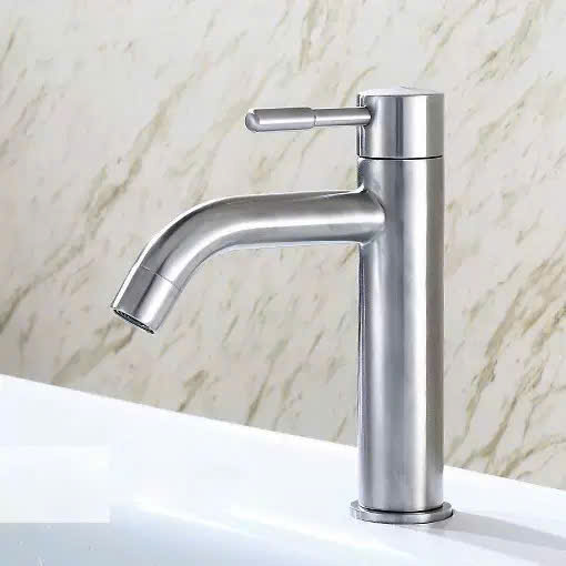 Vòi lạnh chậu rửa mặt lavabo inox 304 cao cấp VL03 tặng dây cấp inox - hàng GIORMANI bảo hành 12 tháng