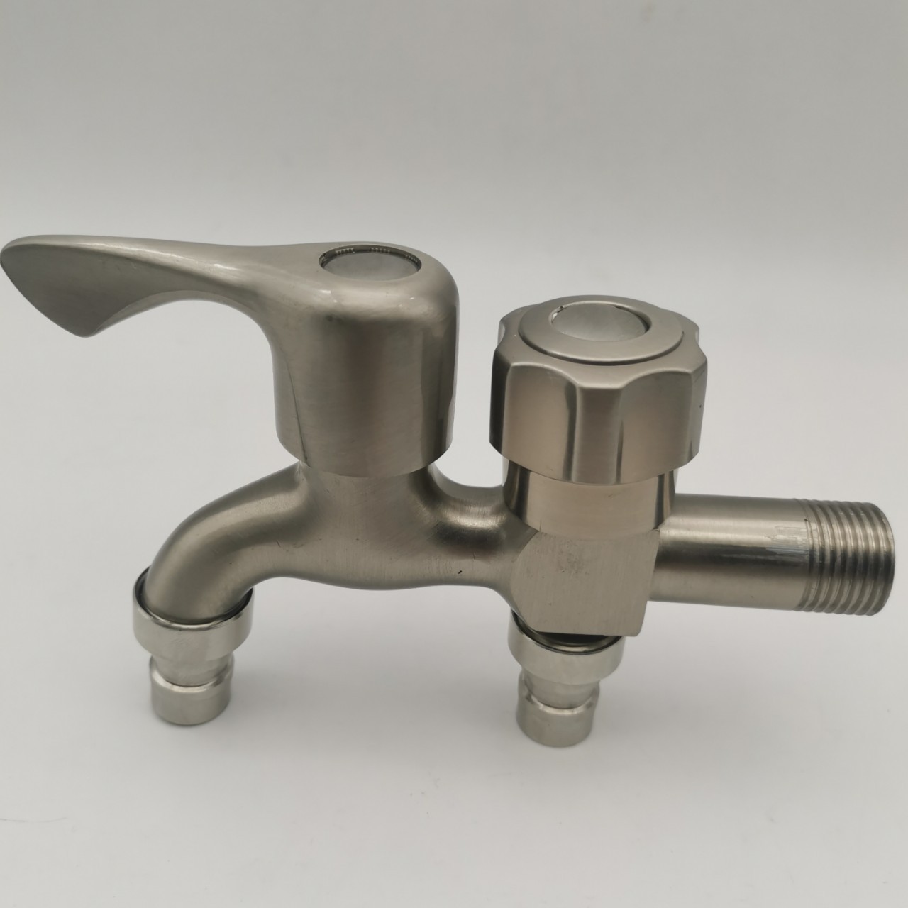 Vòi nước đôi cho máy giặt, Bộ củ sen tắm lạnh GIORMANI inox kết hợp bát sen tăng áp có nút tắt mở tiện dụng SL02-VHS16