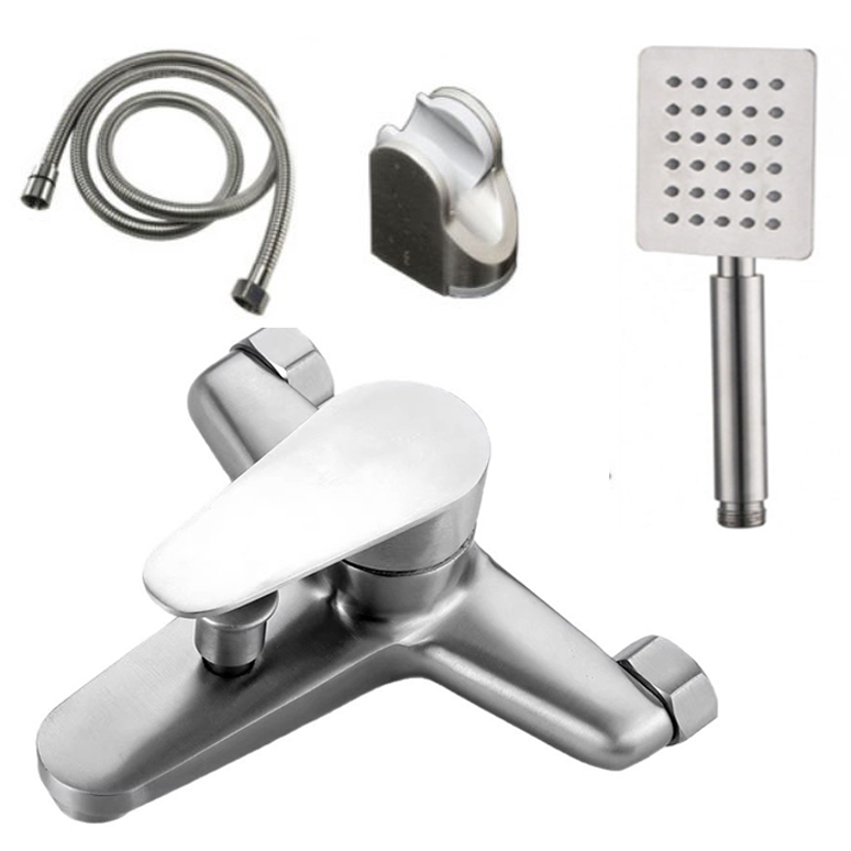 Củ sen tắm GIORMANI nóng lạnh inox 304 đúc nguyên khối cao cấp kết hợp bát sen vuông inox SNL910-VHS10
