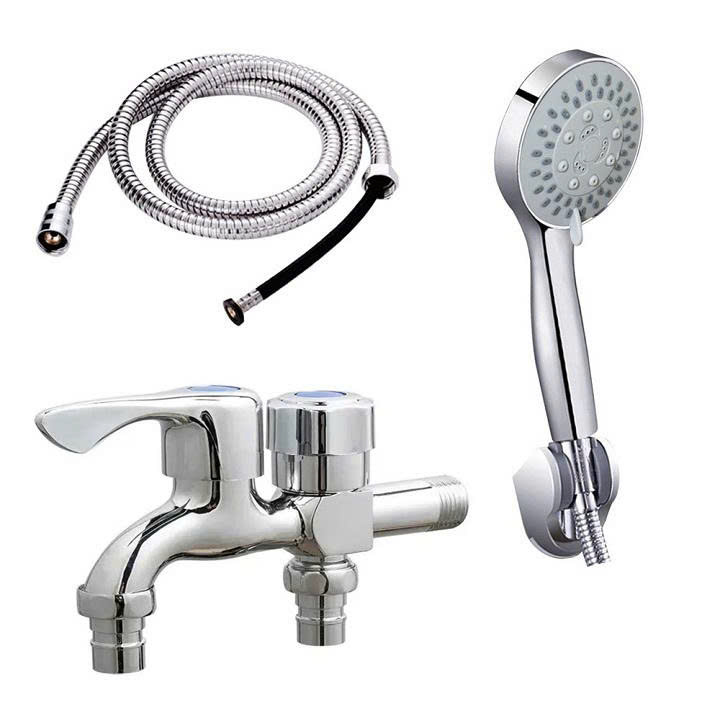 Bộ củ sen tắm lạnh GIORMANI kết hợp bát sen chỉnh chế độ nước SL01-VHS11 kèm dây và đế cài