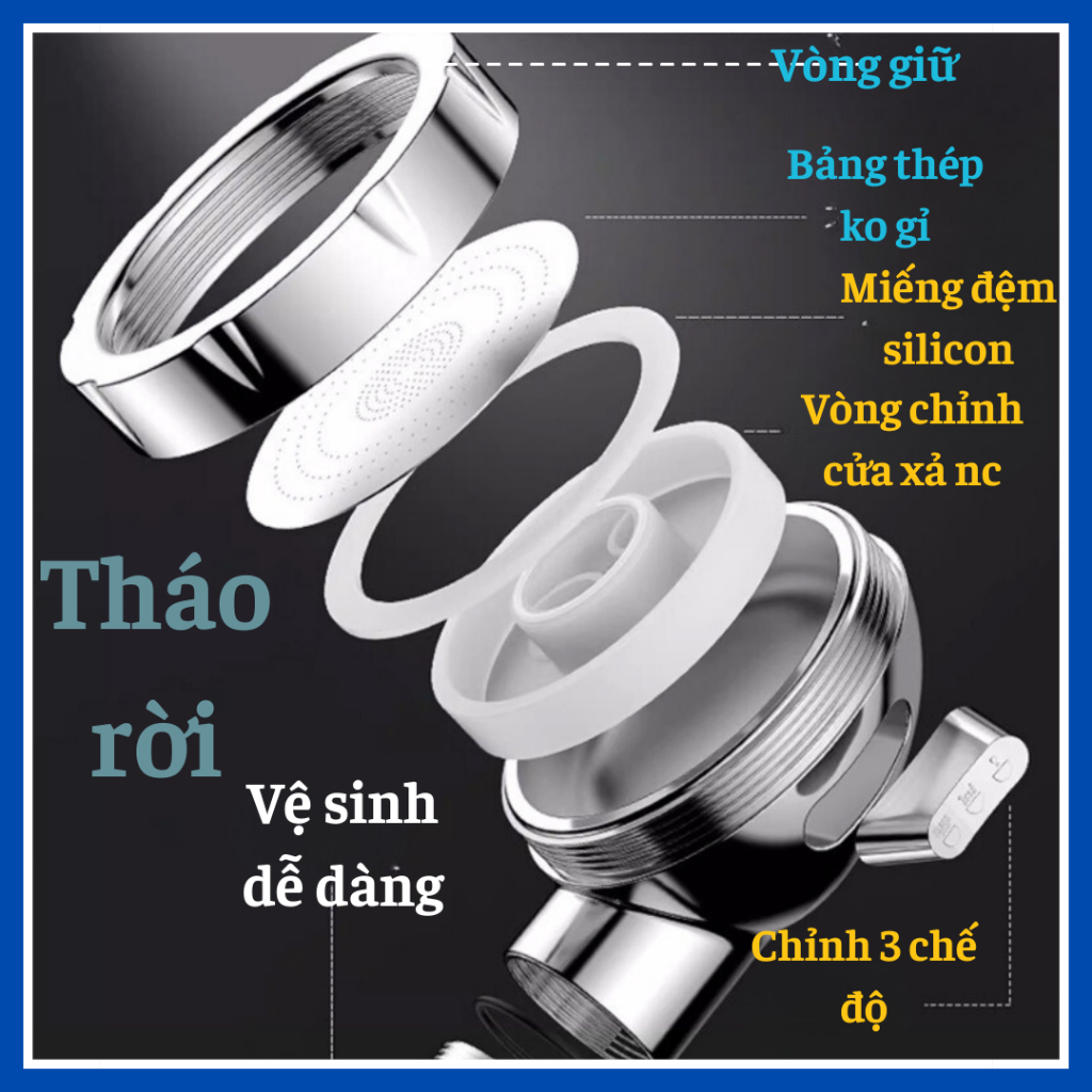 Tay sen tắm tăng áp chỉnh chế độ nước có nút tắt mở tiện dụng GIORMANI TS16