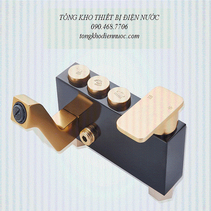 Bộ sen cây tắm nóng lạnh vàng đen 3 nút cao cấp GIORMANI SC30