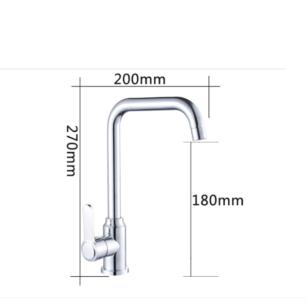 Vòi rửa bát, rửa chén cần vuông nóng lạnh inox 304 mạ crom bóng cao cấp GIORMANI VRB29 kèm dây cấp nước inox