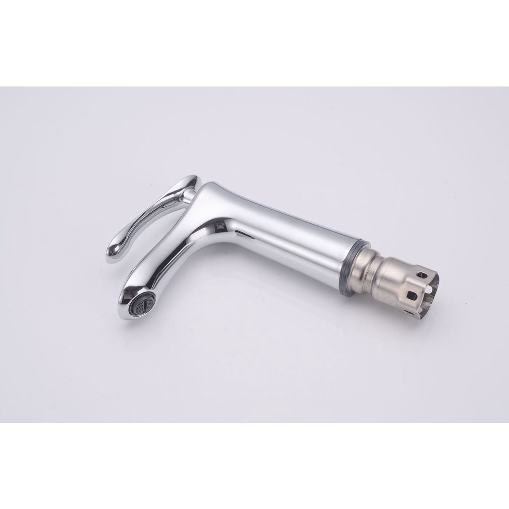 Vòi lavabo, vòi rửa mặt GIORMANI nóng lạnh lá liễu cao cấp SNL60 kèm đôi dây cấp inox