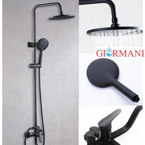 Bộ sen cây tắm nóng lạnh hợp kim đồng mạ đen giá rẻ GIORMANI SC32