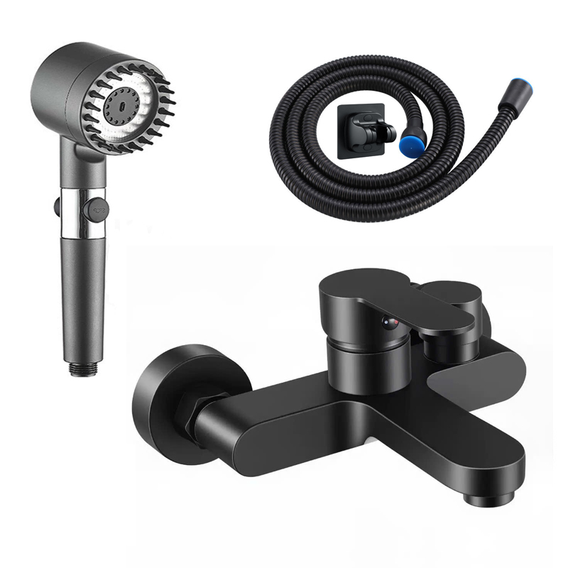 Bộ sen tắm nóng lạnh cao cấp kiểu mới mạ đen GIORMANI SNL911 kết hợp bát sen massage tiện lợi SNL911-VHS17