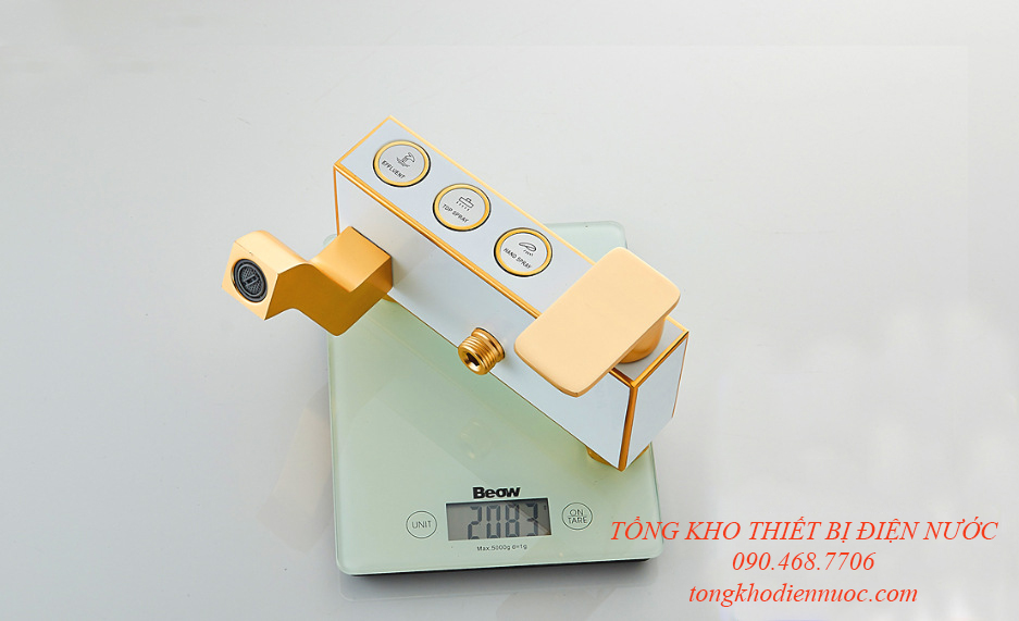 Bộ sen cây tắm nóng lạnh vàng trắng 3 nút cao cấp GIORMANI SC29