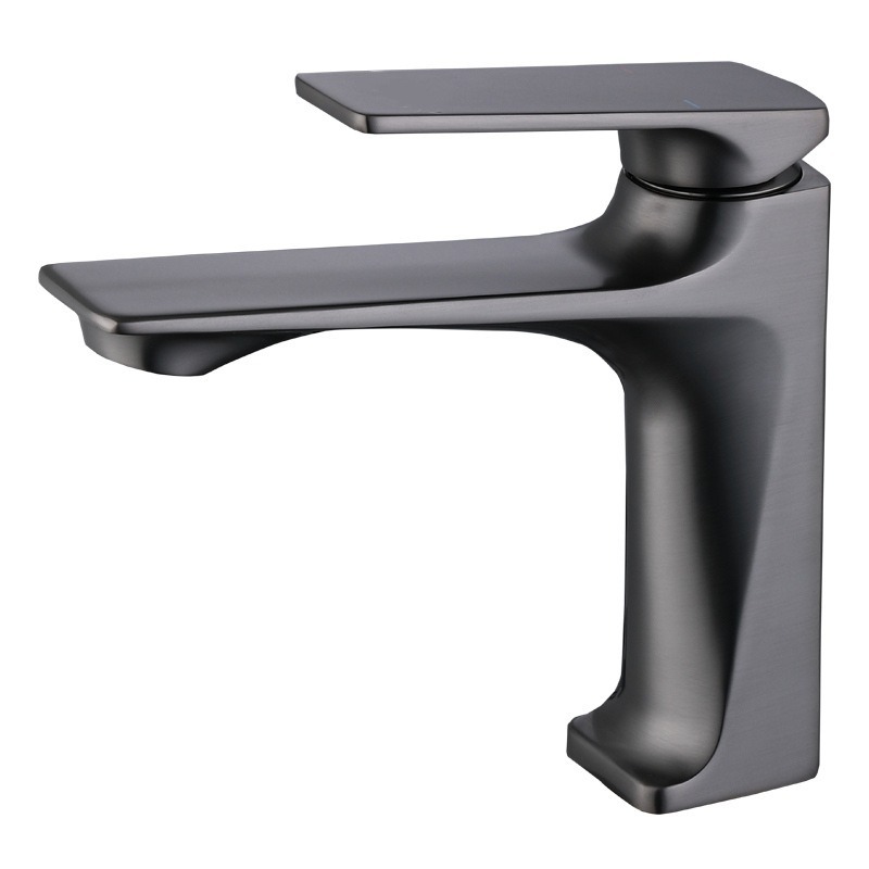 Vòi lavabo, vòi rửa mặt GIORMANI nóng lạnh mạ màu titan cao cấp SNL55 kèm đôi dây cấp inox