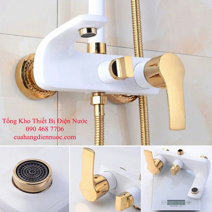Bộ sen cây tắm nóng lạnh vàng trắng cao cấp GIORMANI SC15