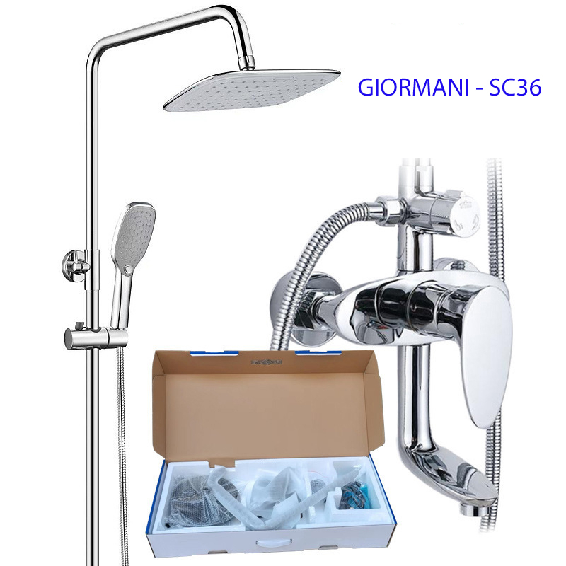 Bộ sen cây tắm nóng hợp kim đồng mạ crom bóng cao cấp GIORMANI SC36