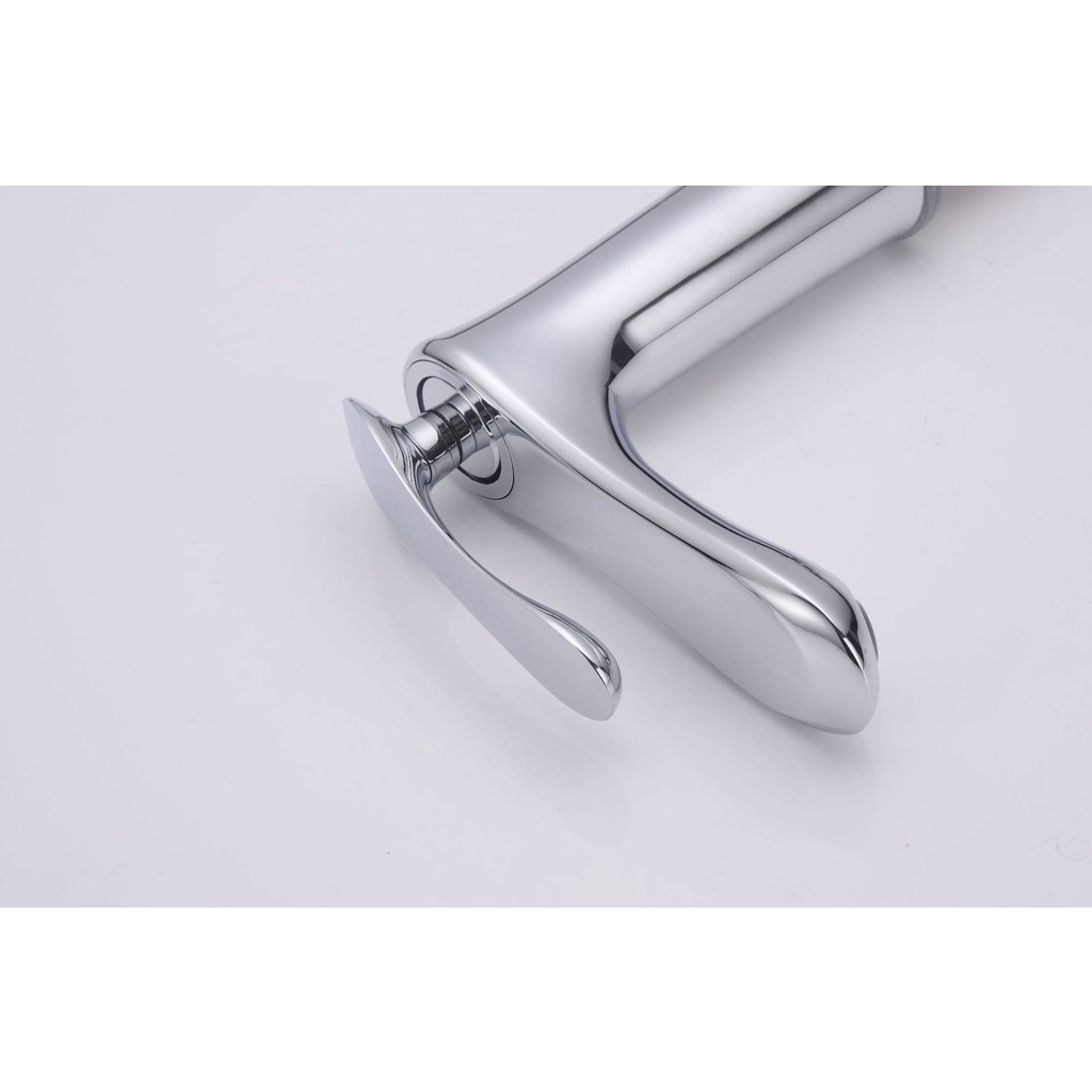 Vòi lavabo, vòi rửa mặt GIORMANI nóng lạnh lá liễu cao cấp SNL60 kèm đôi dây cấp inox