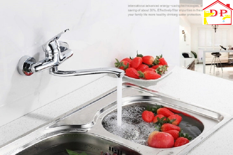 Vòi rửa bát, rửa chén nóng lạnh cắm tường GIORMANI VRB09