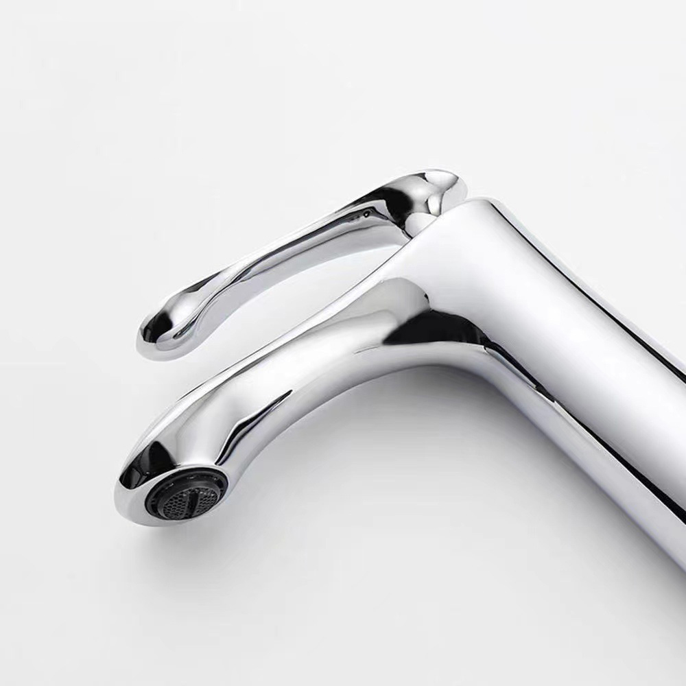 Vòi lavabo, vòi rửa mặt GIORMANI nóng lạnh lá liễu cao cấp SNL60 kèm đôi dây cấp inox