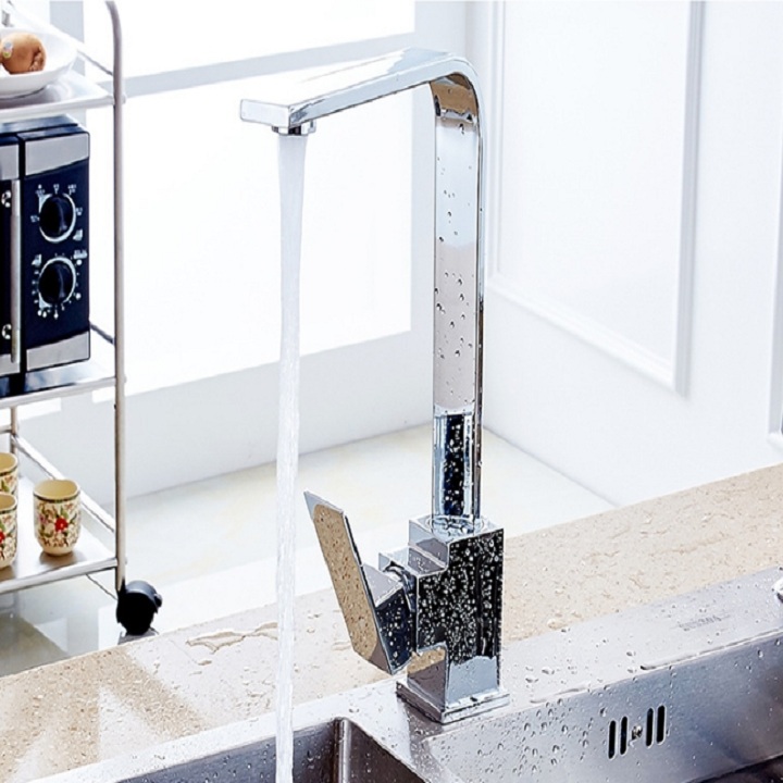 Vòi rửa bát, rửa chén nóng lạnh kiểu vuông GIORMANI VRB15 kèm dây cấp nước inox