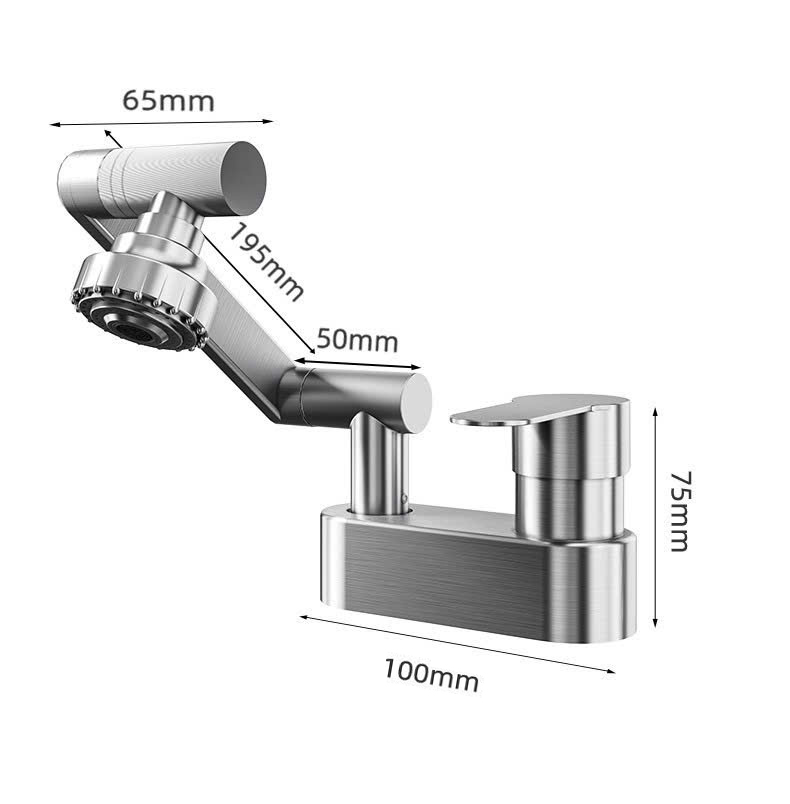 Vòi rửa mặt, vòi lavabo nóng lạnh inox 304 cần xoay ổ bi 2 chế nước GIORMANI SNL59 kèm đôi dây cấp nước inox