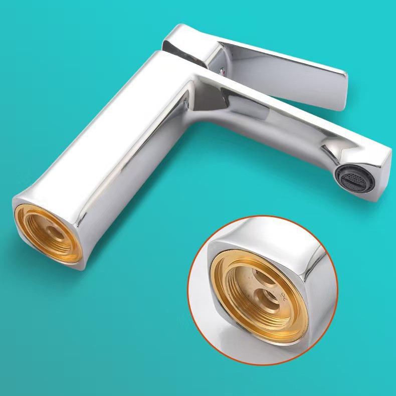 Vòi lavabo, vòi rửa mặt GIORMANI nóng lạnh kiểu vuông cao cấp SNL61 kèm đôi dây cấp inox