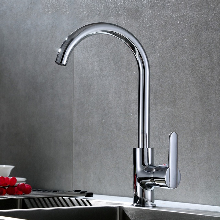 Vòi rửa bát, rửa chén nóng lạnh hợp kim đồng mạ crom bóng cao cấp GIORMANI VRB26 kèm dây cấp nước inox